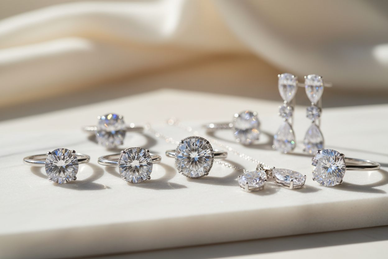 我是卖莫桑钻首饰的，帮我生成一个适合放在这里的图片