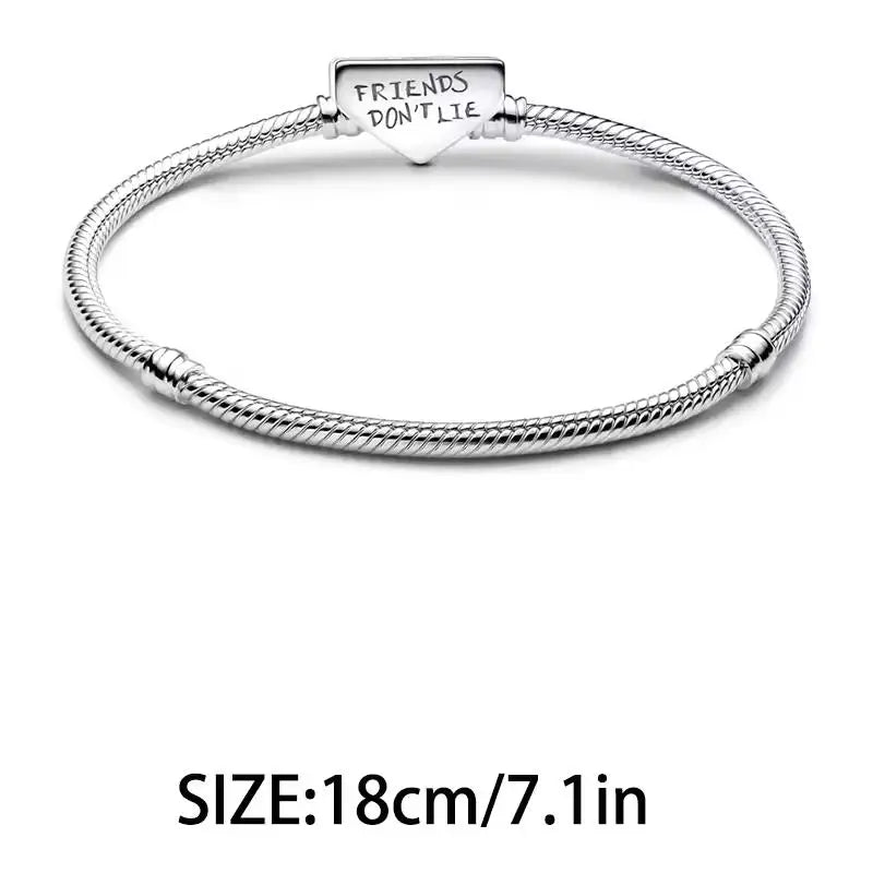 925 Silver Monster Pendant Glow In The Dark Red Heart Beads Bracelet