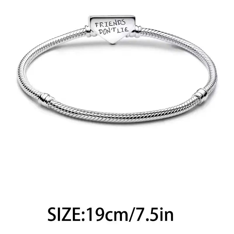 925 Silver Monster Pendant Glow In The Dark Red Heart Beads Bracelet