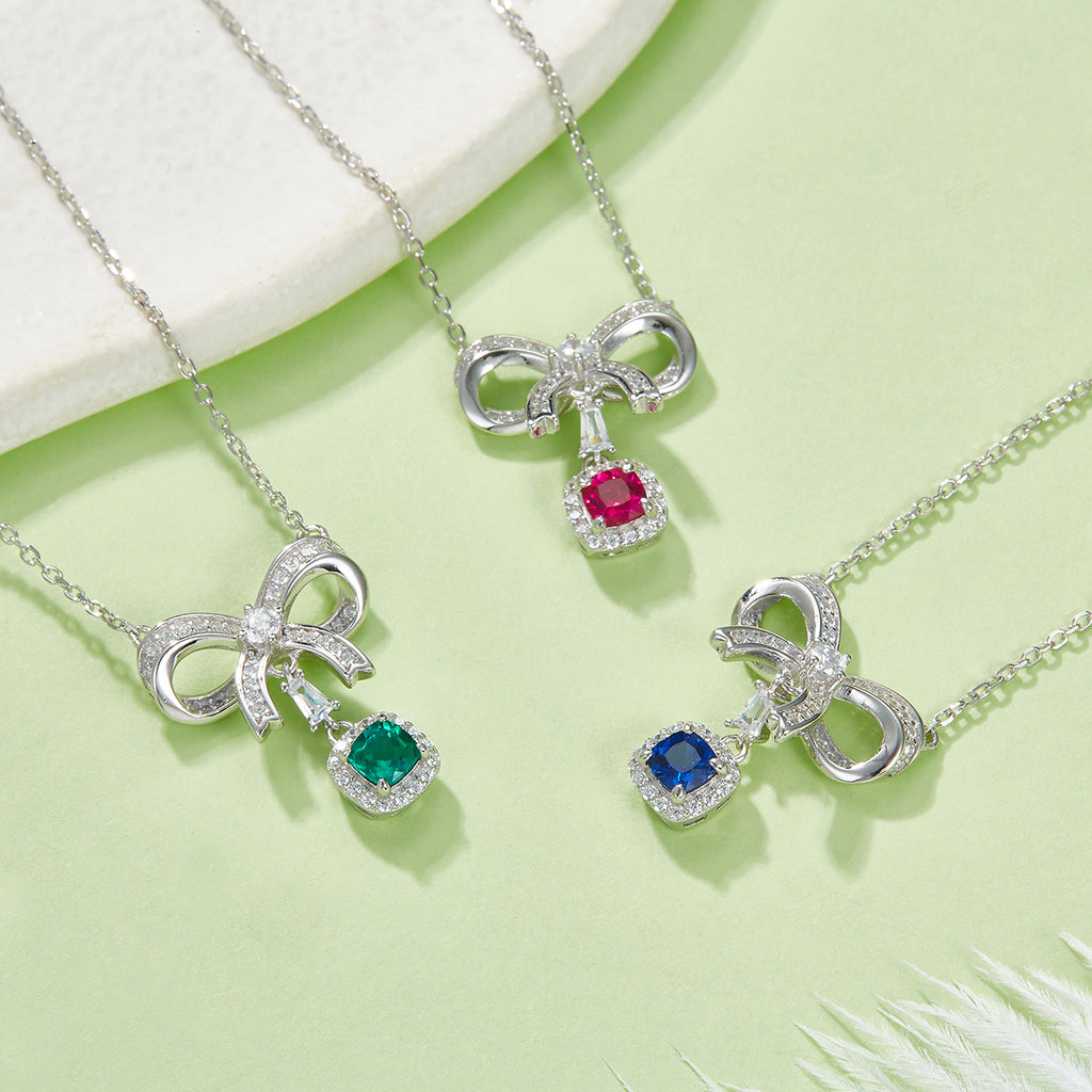 Bow Halo Pendant Necklace