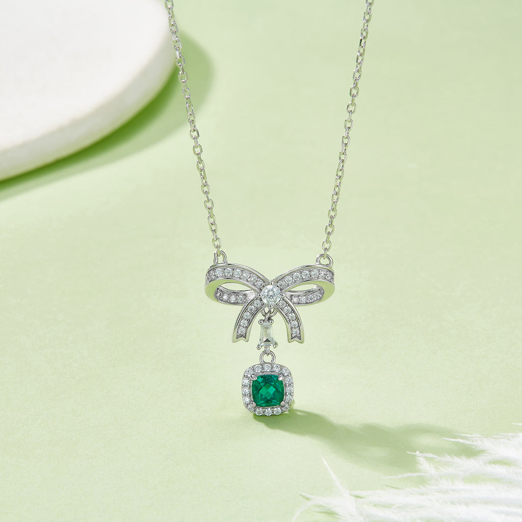 Bow Halo Pendant Necklace
