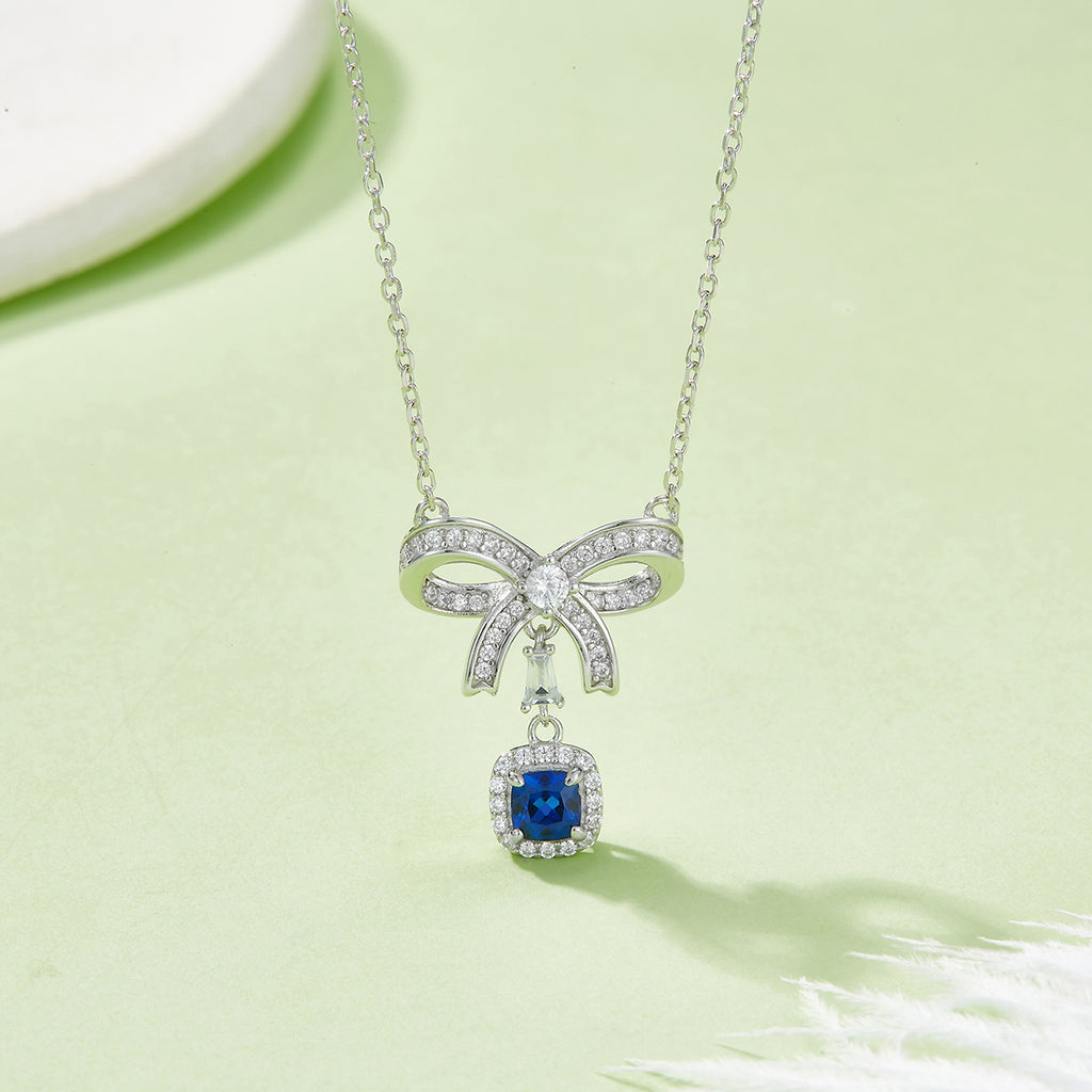 Bow Halo Pendant Necklace