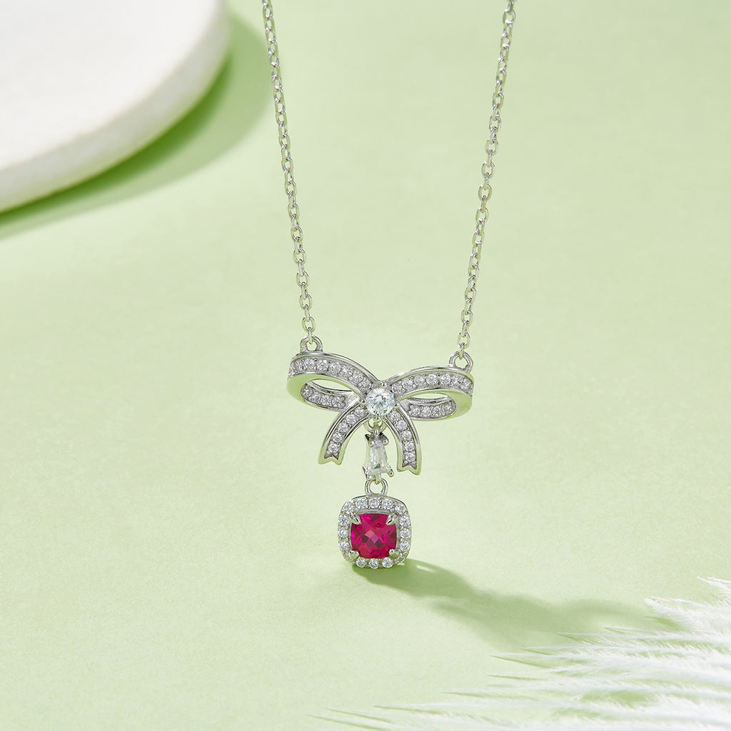 Bow Halo Pendant Necklace
