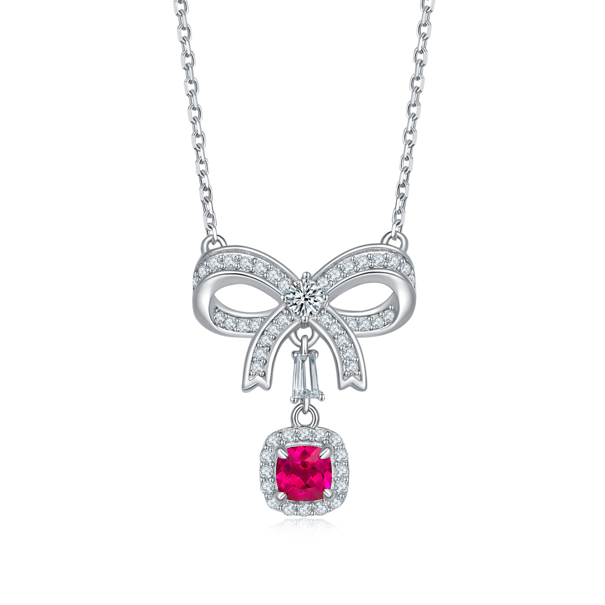 Bow Halo Pendant Necklace