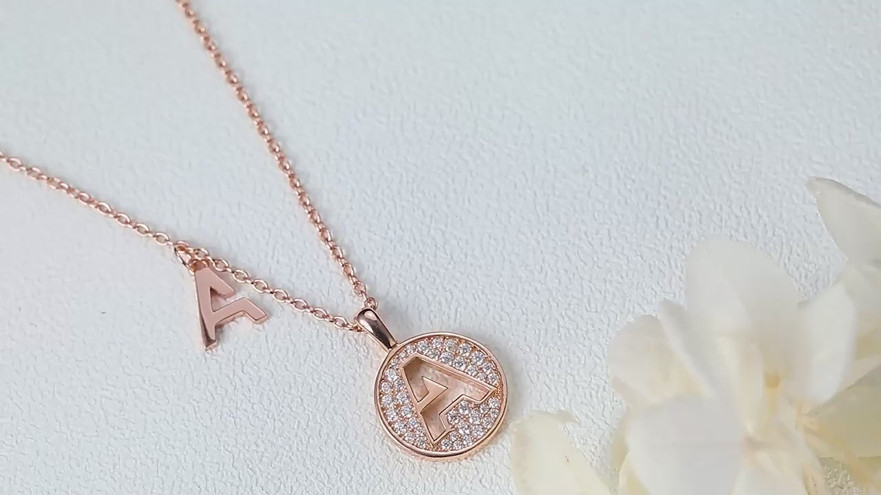 Letter Pendant Necklace - A